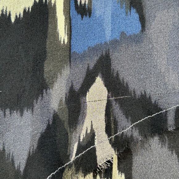 rag & bone Silk Tank Black Ikat Print Asymmetrical Hem Made in USA - Picture 4 of 8